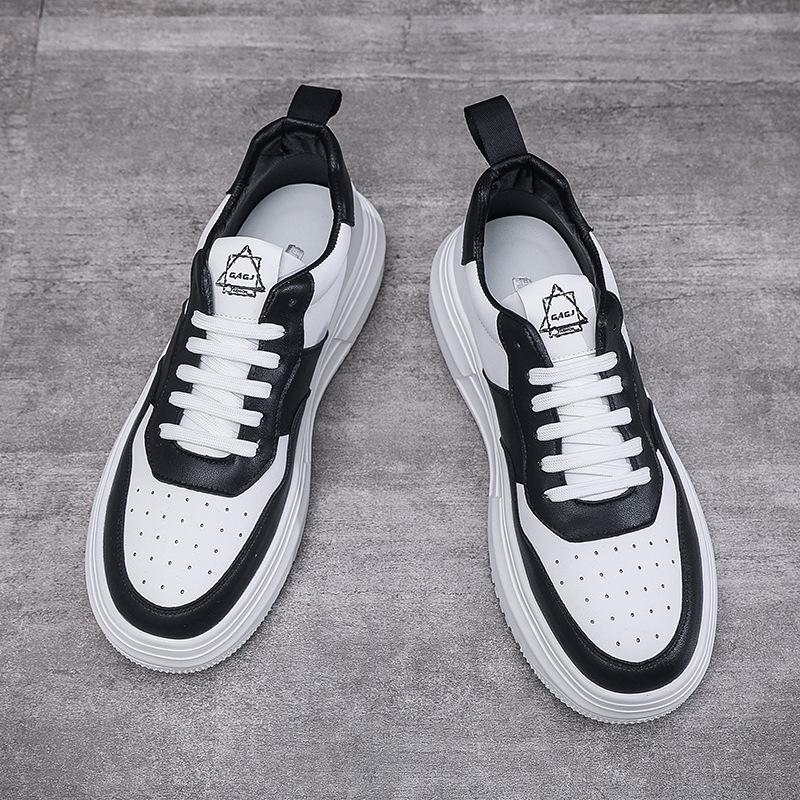 Мужская обувь осень 2025 простые мужские туфли Air Force, нишевая обувь для доски, черно-белая, приливная, платформа, личность, универсальная обувь, пятно