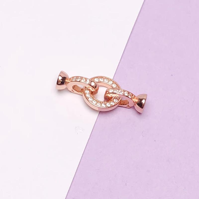 Позолоченное 18-каратным золотом серебро S925, круглое двойное кольцо, застежка для ожерелья с жемчугом и кристаллами для DIY бисероплетения.