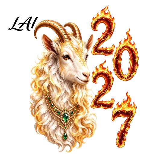 Professional Holiday Window Sticker 2027 Year of Goat Cling Golden‑White Zodiac Static Glass Cling Sticker Lunar New Spring Festival Decor