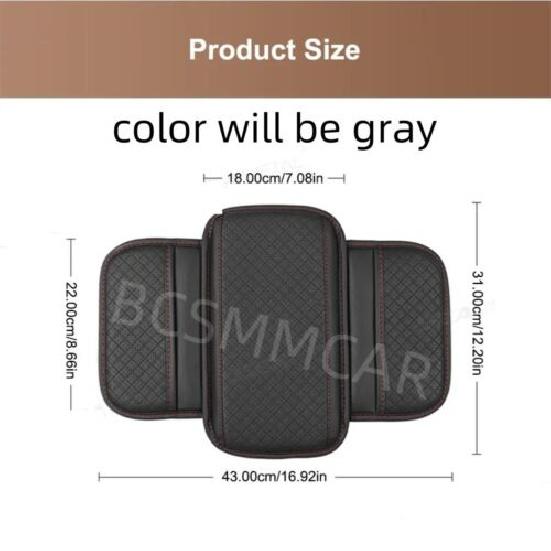 Car Center Armrest Cushion Mat Arm Rest Box Pad Cover Non-slip Leather Protecor