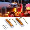 Габаритный фонарь, Желтый светодиод, -24В, Боковой фонарь грузовика, Плечевой фонарь, 6 рядов светящихся элементов, Хромированный