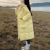 Korean Fashion Long Puffer Jackets Women Causal Winter Pure Color Loose Down Coats Office Lady Oversize Hooded Parkas Female 2022 Chic