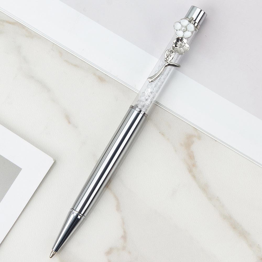 1 шт. шариковая ручка Lytwtw's Flow Oil Flower Wedding Metal Copper Quicksand Pen Office School Канцелярские принадлежности Rose Gold Gift