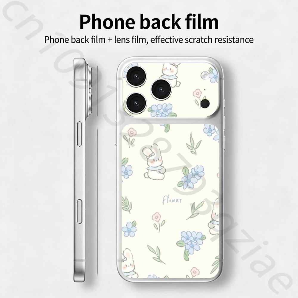 Милый мультяшный кролик НАКЛЕЙКА-ОБЕРТКА Skin Wrap для iPhone 17 Pro/Pro max Защитная пленка для задней панели, рамки, камеры