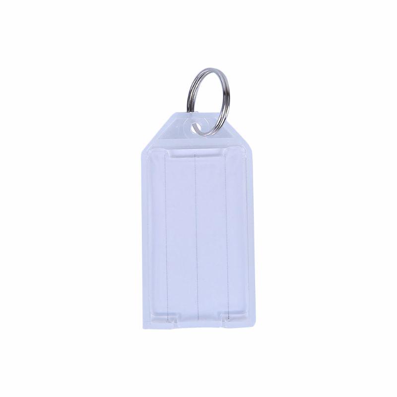 20Pcs Tough Plastic Key Tags with Split Ring Label Window Assorted Colors