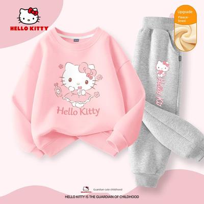 Весенний наряд для девочек Hello Kitty 2026 Новая детская спортивная одежда Весенние топы Свитшоты для девочек