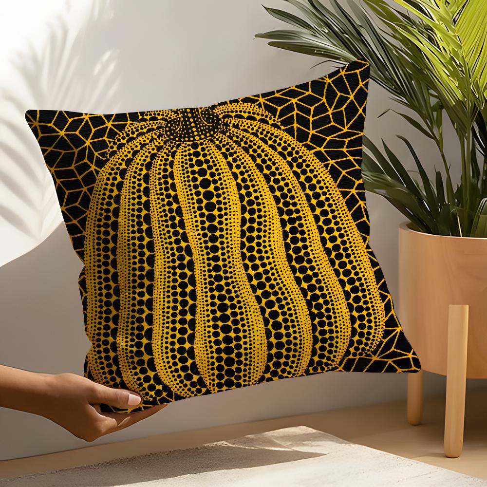 YYayoi Kusama Abstract Art Pumpkin Linen Cushion Covers For Decorative Sofa Home Pillows Case Car Chair Pillows Cases
