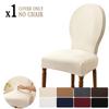 Stretch Velvet Round Back Chair Covers Solid Dining Room Seat Slipcovers Furniture Protector for Wedding Home Decor