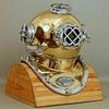 Модель ВМС США Mark V Boston Divers Helmet Латунь и алюминий с базой Подарок