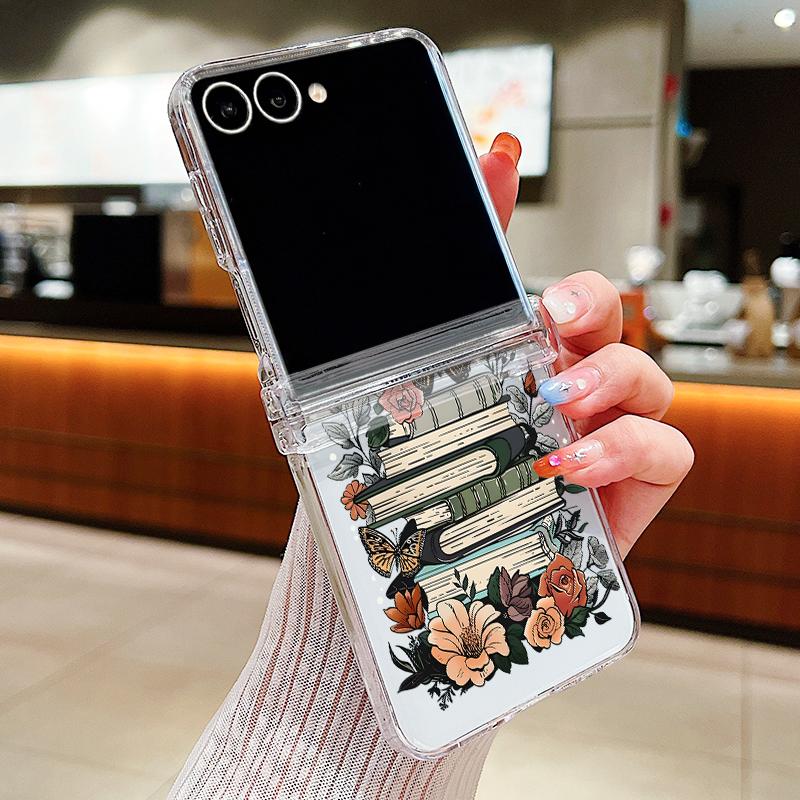 Чехол с тропическими листьями и цветами для Samsung Galaxy Z Fold 8 Ultra 7 6 5 4 Z Fold8 Fold7 Fold6 Fold5 Шарнирный Прозрачный Тонкий Жесткий Складной Чехол для Телефона