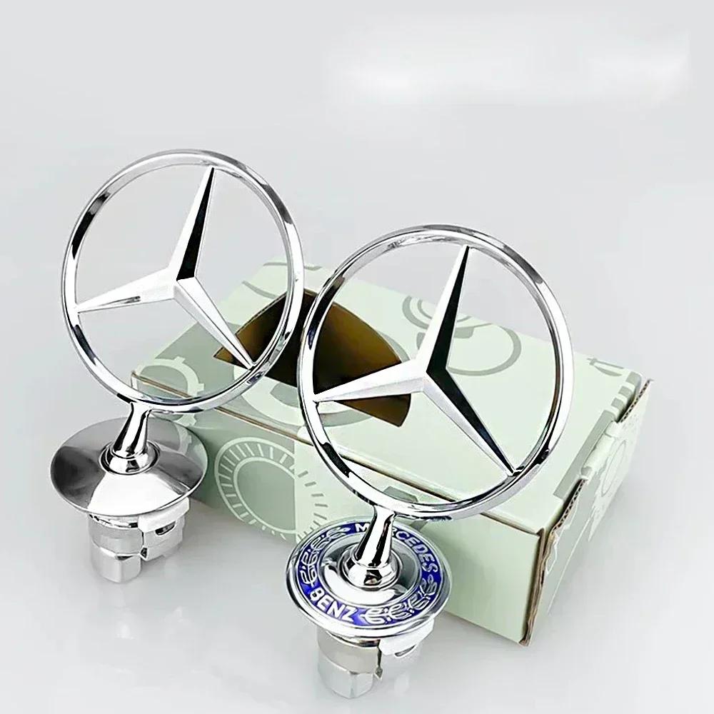 For AMG Car For Mercedes benz AMG Mercedes Benz emblem Star Bonnet Car Hood Front Chrome Logo for Mercedes E S Class w204 w211 w RA8