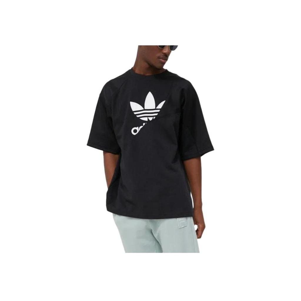adidas Повседневная футболка с круглым вырезом и логотипом Originals, мужские топы, черные HG1438