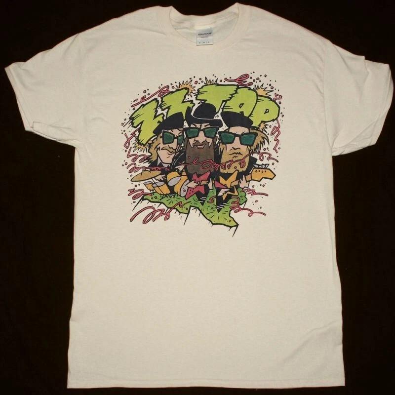 ZZ TOP SHIRT 1981 CARTOON Cotton White Full Size S-5XL Unisex T-Shirt