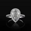 Silver Plated Stainless Steel Ring For Women Water Drop Zircon Wedding Rings Jewelry Accessories Size 5-11