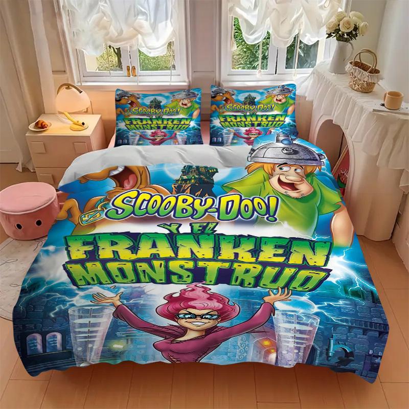 Scoobydoo Vs Frankenmonster Print 3Pcs Bedding Setduvet Cover With 2 Bedropillowcase Home Birthday Gift