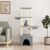 VidaXL Cat Tree with Sisal Scratching Posts Light Grey 147 Cm 171781
