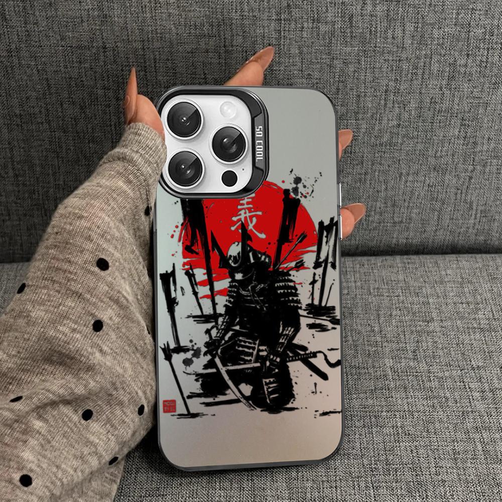 Япония Чехол для телефона Самурай Ниндзя для iPhone 16 15 14 13 12 11 Pro Max X XR XSMAX 8 7 Plus Матовый противоударный задний чехол