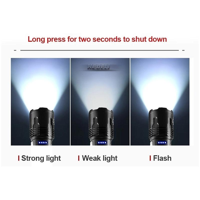 Супер яркий XHP120 самый мощный светодиодный фонарик высокой мощности перезаряжаемый водонепроницаемый тактический фонарик 18650 USB лампа для кемпинга