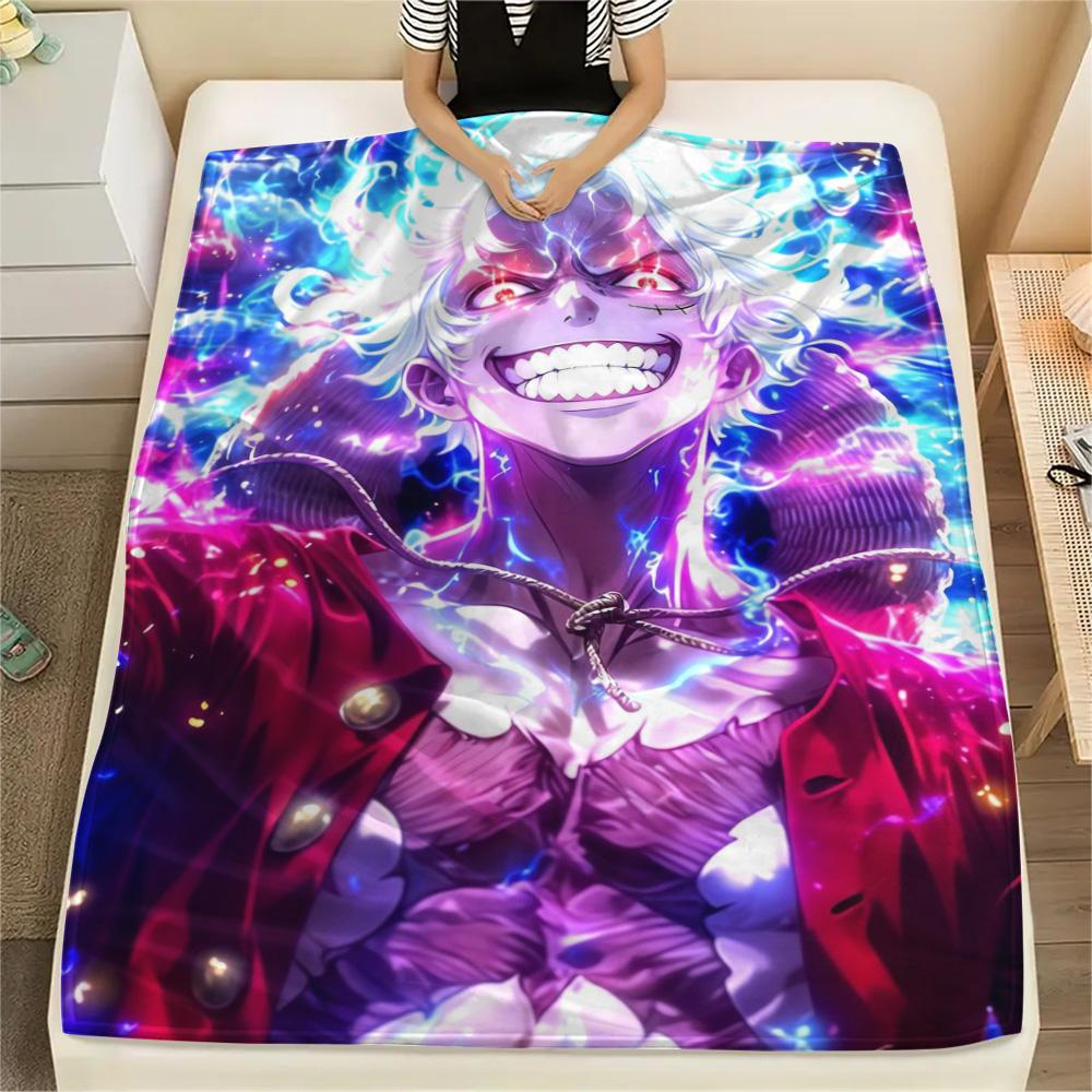 Luffy Versatile Daily Print Flannel Blanket, Warm Piece for Bedroom, Chair, Sofa, Bed and Outdoor Picnic.-TING