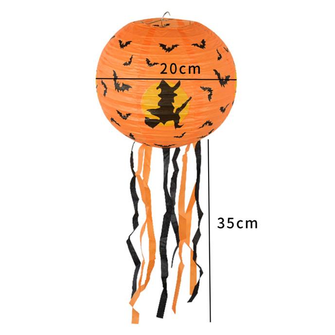 Halloween Led Light Paper Lantern Spider Ghost Pumpkin Bat Pendant Ornament Halloween Party Outdoor Decoration AVE