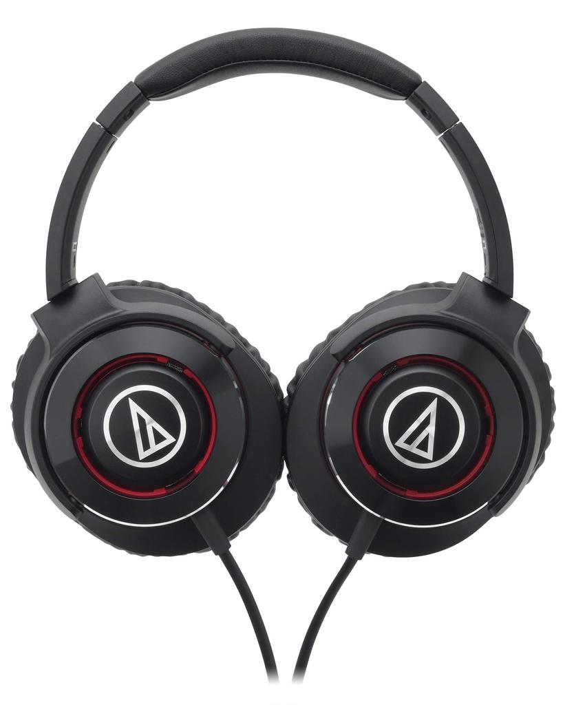 Audio Technica SOLID BASS Portable Headphones Heavy Bass Black Red BRD ATH-WS770