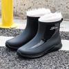 Fashion Men Rain Boots Chef Shoes Fishing Shoes Casual Waterproof Comfortable Fashion Non-slip Strong Wear-resistant Trend Large Size