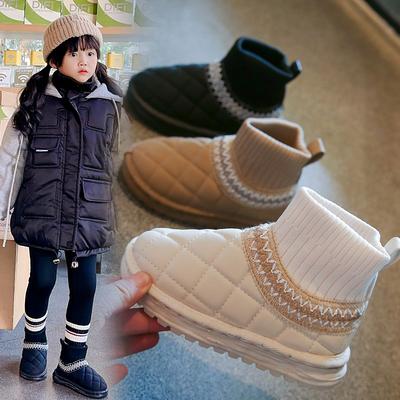 Детские зимние сапоги с носками, теплая хлопковая обувь