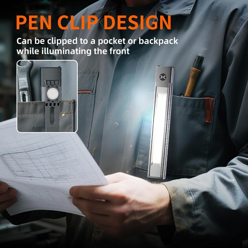 Magnetic Pocket Work Light Super Bright Flashlight LED Torch Light  Outdoor Camping Work Lighting