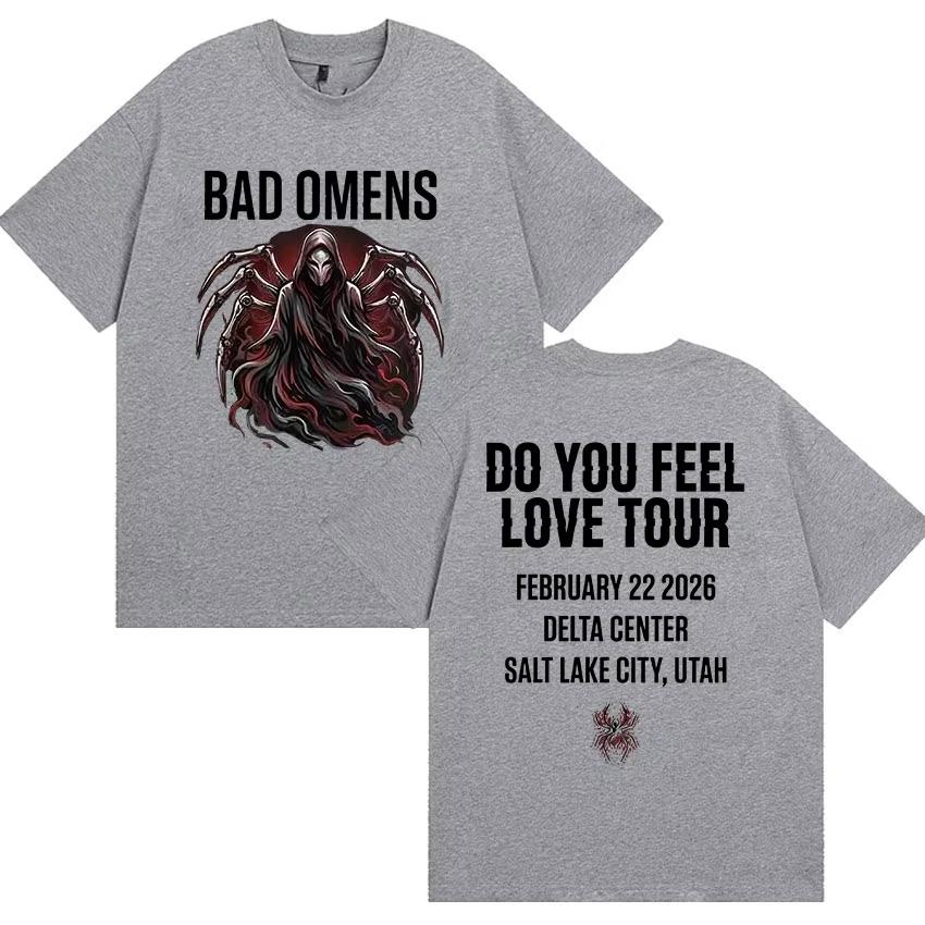 Rock Band Bad OUnisexs Do You Feel Love Тур 2026 Футболка Унисекс и Женская Летняя Готическая Одежда Мода Круглый Вырез С Коротким Рукавом Топ