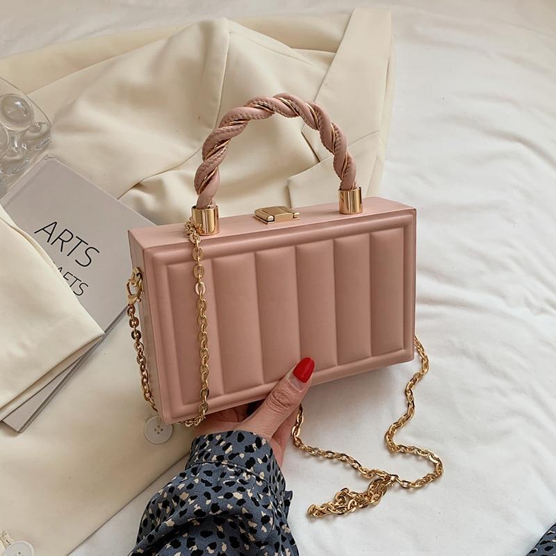 Роскошная женская маленькая сумка через плечо с цепочкой, брендовая женская белая розовая сумка и кошельки, клатч, вечерняя сумка, мини-чемодан