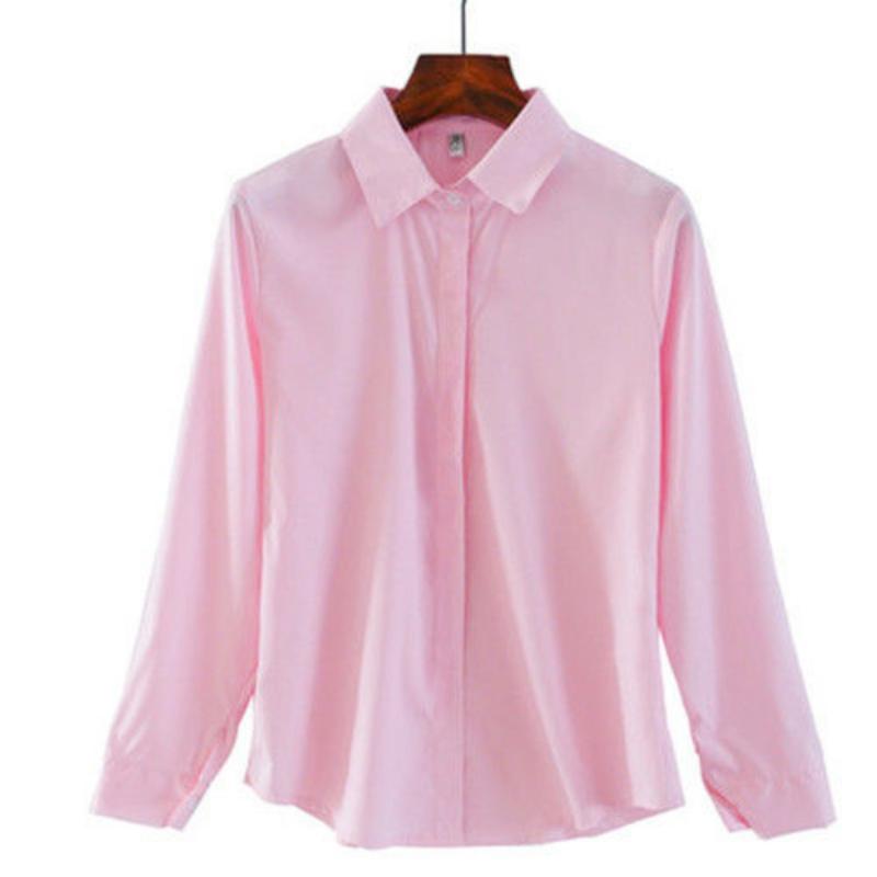 Long Sleeved White Shirt Women's Work Clothes Spring and Autumn Solid Formal Shirts Versatile Comfortable Tops