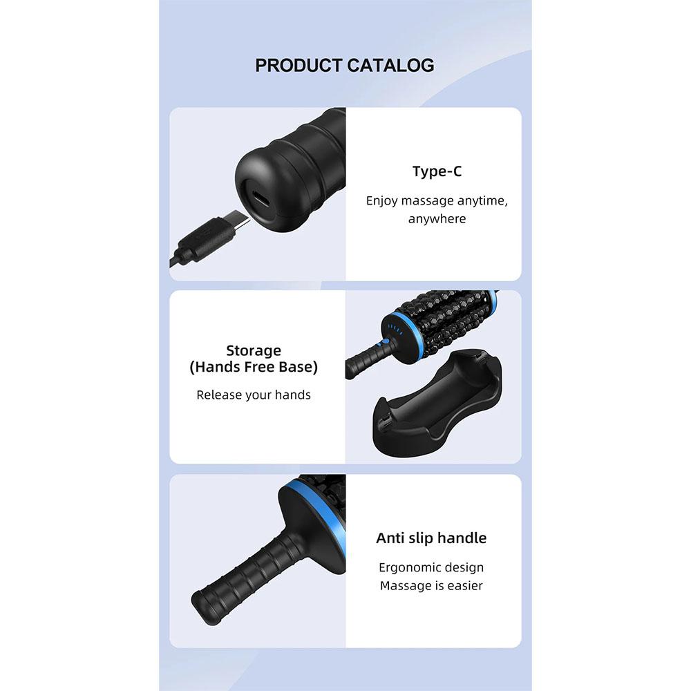 Беспроводной роликовый массажер для тела, вибраторы для расслабления мышц и фасций, домашний фитнес, упражнения, расслабление живота и ног, облегчение боли