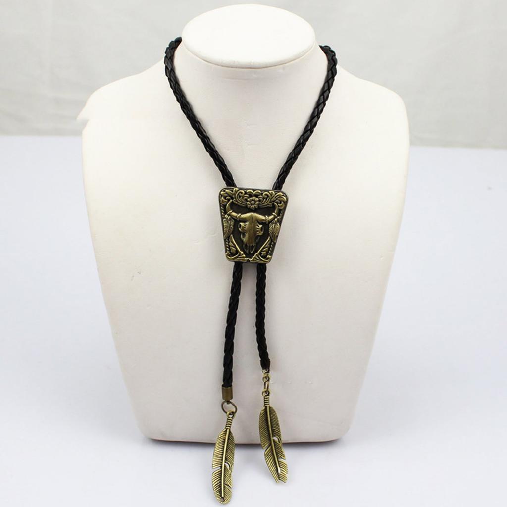 Винтажный западный ковбойский галстук-боло Лонгхорн Галстук Панк Ожерелье Аксессуар для костюма Американский галстук-бола Западный