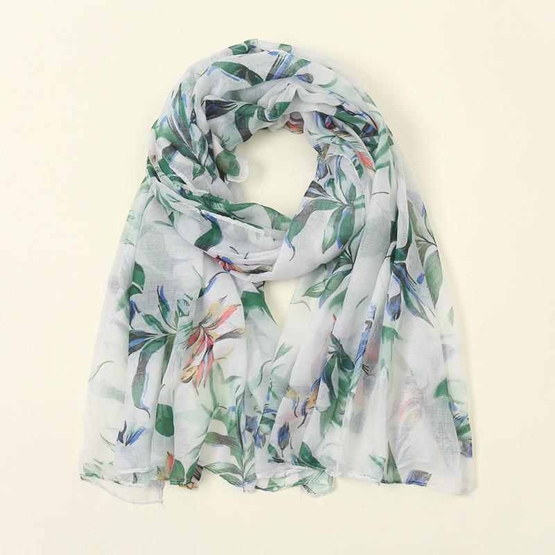 Winter Breathable Retro Floral Cotton Viscose Shawls Scarf Lady High Quality Wrap Pashmina Stole Bufandas Muslim Hijab 180*85Cm