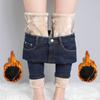 Winter Plush and Thick Denim Women's High Waisted Warm and Tight Fitting Jeans
