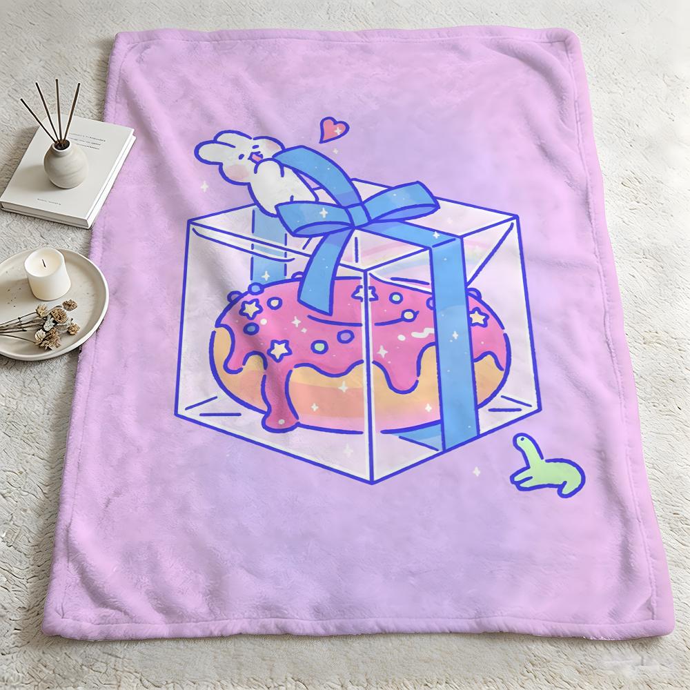 character mmongmongg Throw Warm Soft Flannel Blanket Multiuse for Sofa Bed Camping Travel Nap