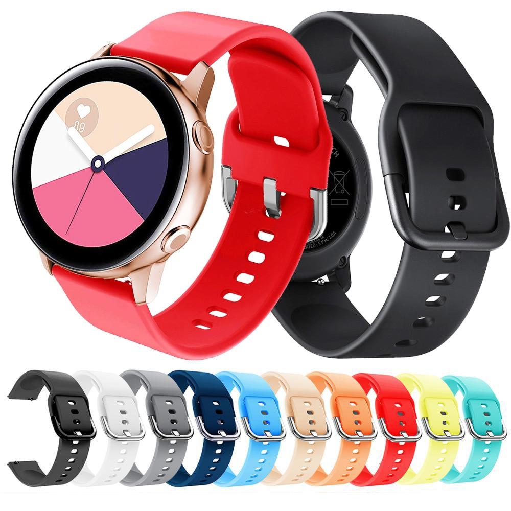 Мягкий силиконовый ремешок для часов 20 мм 22 мм для Samsung Galaxy Watch 42 мм Active2 40 мм для Galaxy Watch 3 41 45 мм для Huami Amazfit