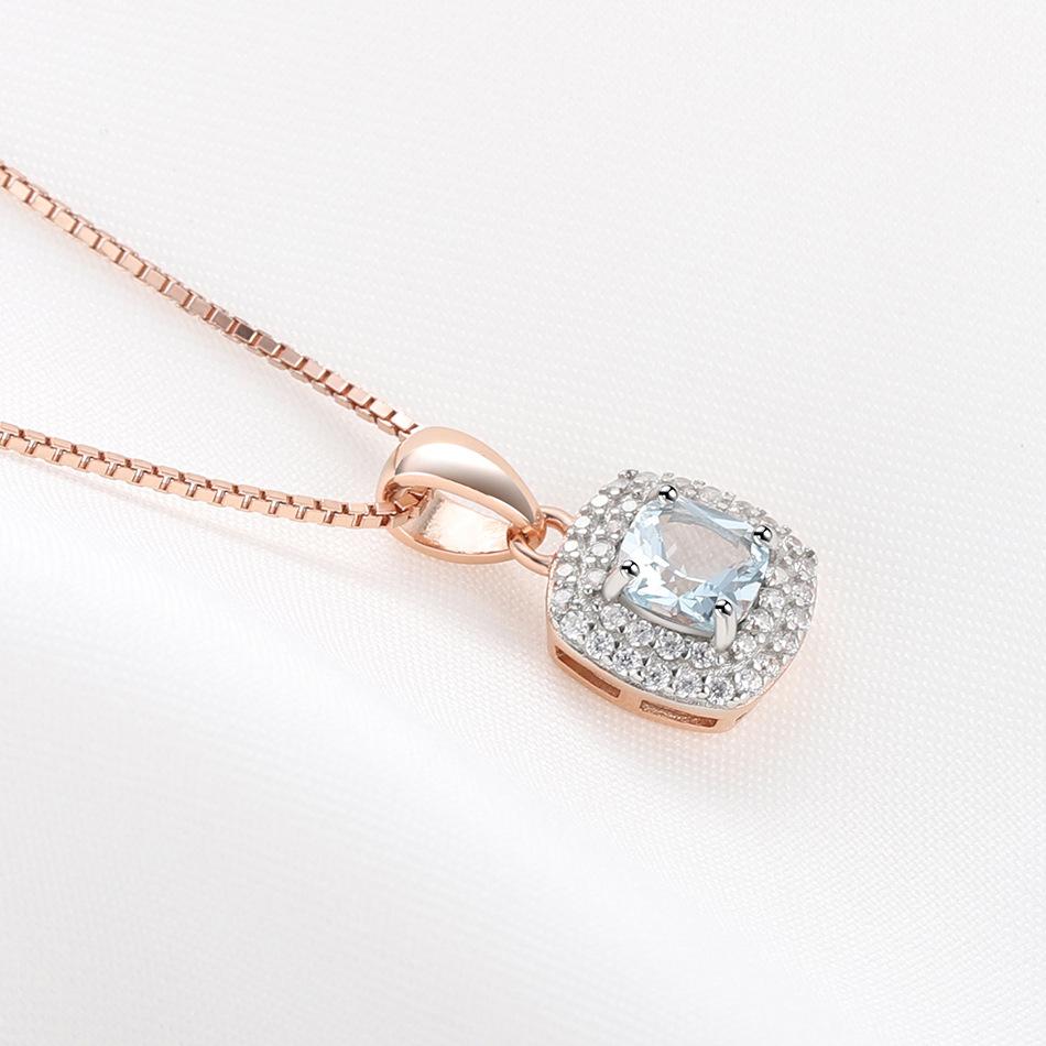 Маленькое свежее ожерелье из стерлингового серебра 925 пробы с нано-небесно-голубым розовым золотом и гальваническим разделением цветов