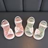 Сандалии для девочек 2024 Летняя детская обувь Модные легкие мягкие балетки для малышей Сандалии с открытым носком Повседневная пляжная детская обувь на липучке