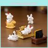 Cute Resin Bunny Decor Miniature Cartoon Animal Figures For Moss Gardens