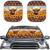 2-Piece Cactus Windshield Sunshade Floral Foldable Car Front Window Sun Shades for Most Sedans SUVs Trucks Tesla Blocks UV Rays and Keeps Your