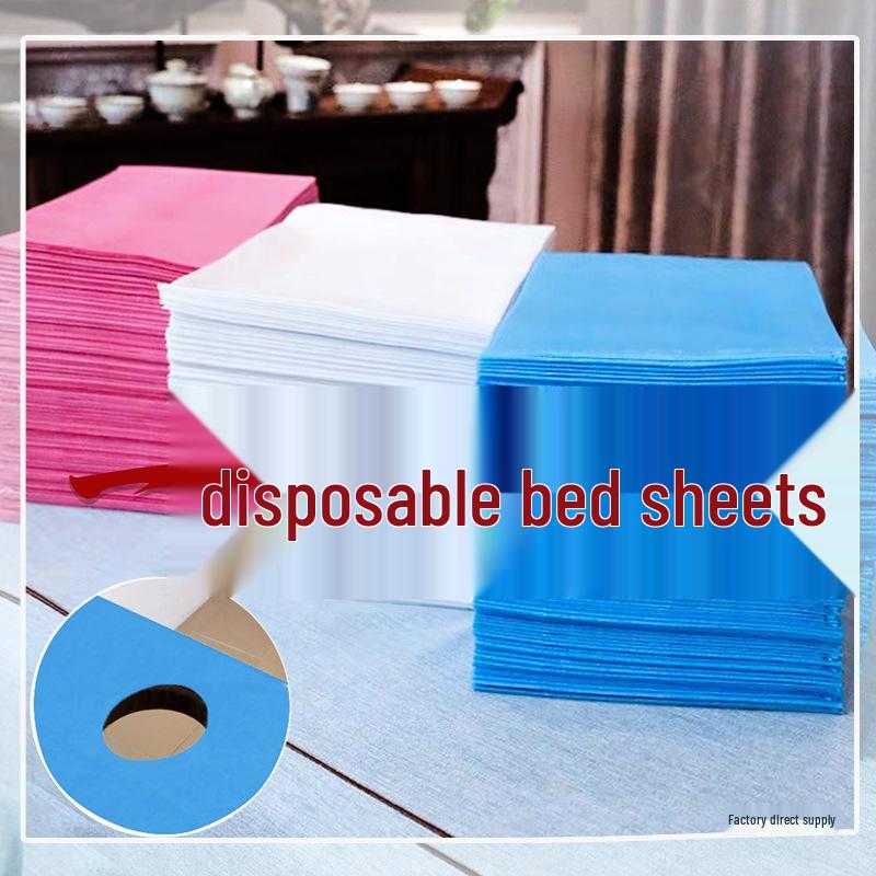 100-Pack Thickened Waterproof & Oilproof Disposable Massage Bed Sheets with Face Hole, 80x180 cm