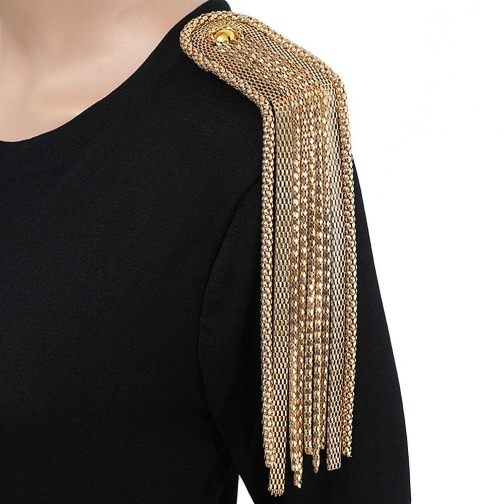 Long Chain Brooch Pin Beads Shoulder Jewelry Delicate Clothing Accessories  Men Women