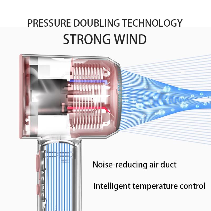 Высокоскоростной электрический фен Высокая мощность 1600 Вт Ионный уход за волосами Быстрая сушка Низкий уровень шума Не повреждает волосы