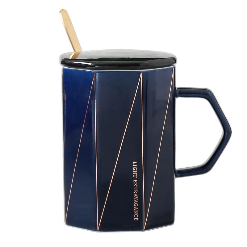 Nordic Style Simple Line Ceramic Mug Coffee Cup Water Cup Milk Cup Large Capacity