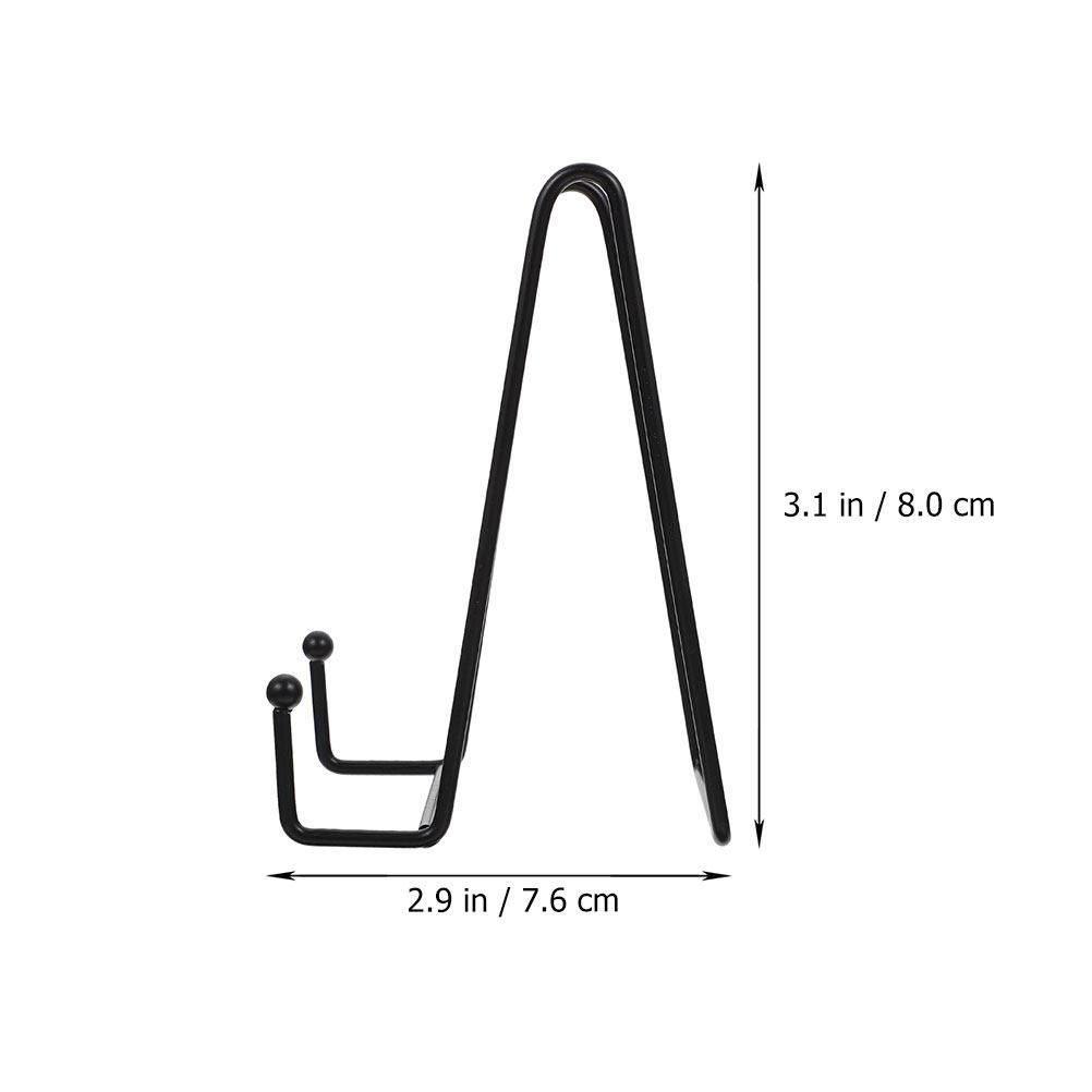 5Pcs Display Stands Black Iron Plate Holders Easy Use Photo Frame Holders Desktop Art Showcase for Home Office Showroom