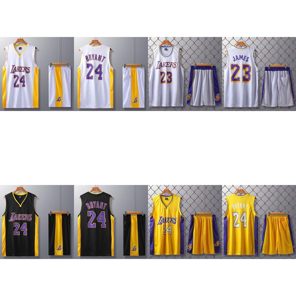 Adult Children Purple Basketball Jersey 24 Lebron James Lakers Training Suit Sport Outfit For Daily Fitness