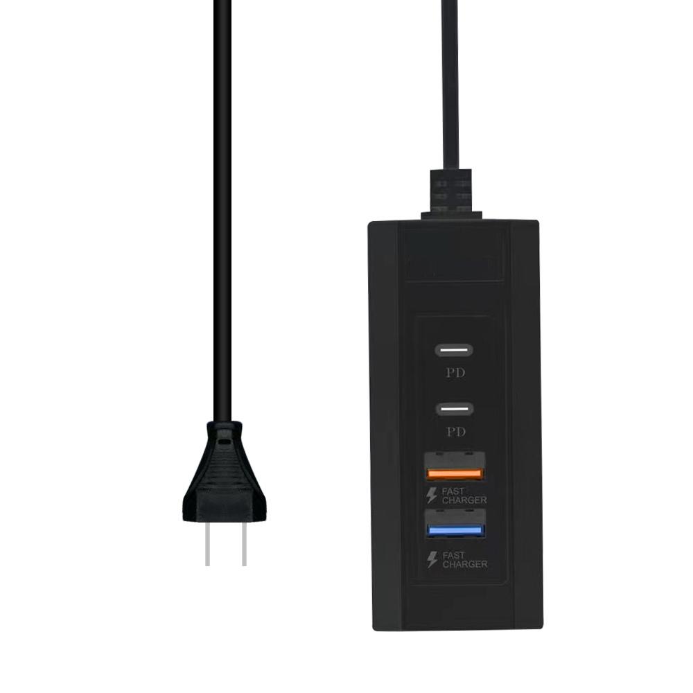 Быстрая зарядка PD с 4 портами USB-вилка Сетевой фильтр Зарядная станция Разветвитель Вилка ЕС/США Вилка для зарядки телефона TYPE C USB Электрическая розетка