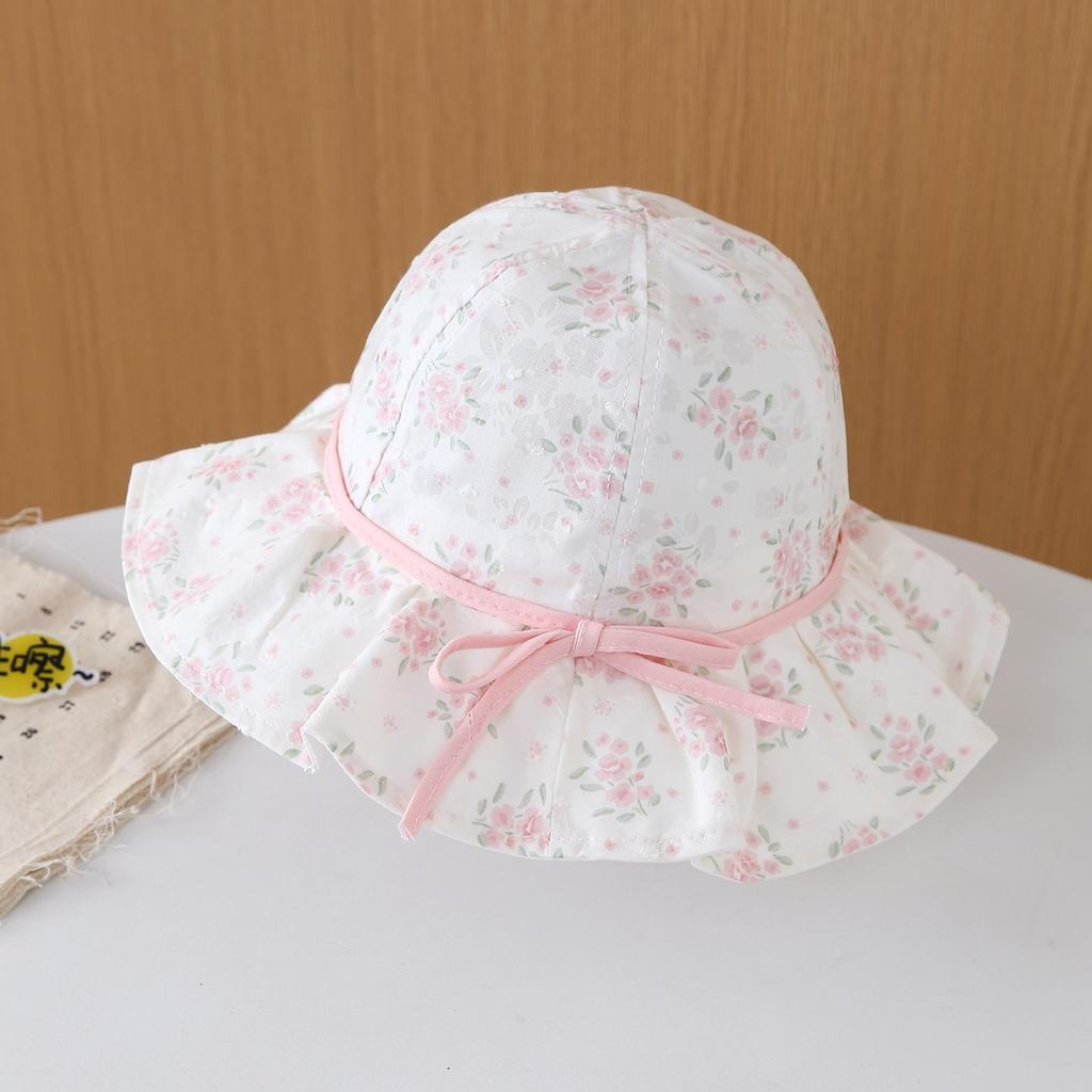 Baby Sun Hat Wide Brim Beach Sand Cap for 6-15 Months Spring Autumn Thin Children's Fisherman Hat Cute Ultra Cute Girl Sunscreen