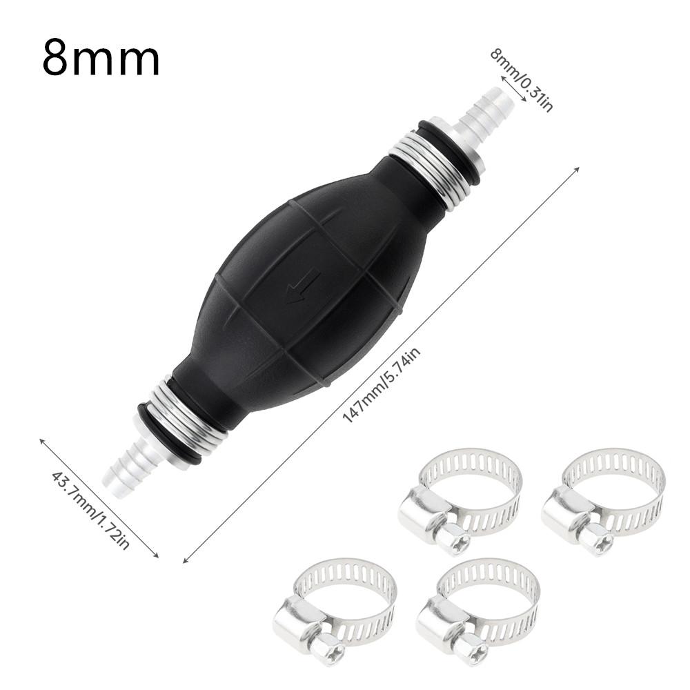 Ручной насос для подачи топлива 6 мм / 8 мм / 10 мм / 12 мм, топливный насос для подкачки бензина с 4 хомутами для автомобиля, лодки, мотоцикла, скутера